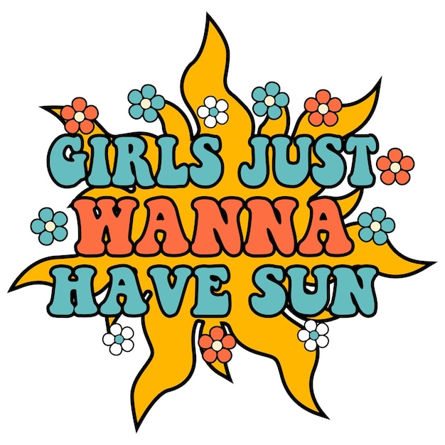 Las chicas solo quieren tener sol Flor floral Verano Playa Puesta de sol Verano Sublimación Diseño de camiseta