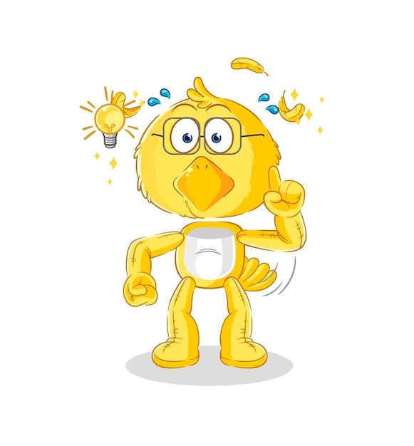 Chick tiene un vector de mascota de dibujos animados de idea