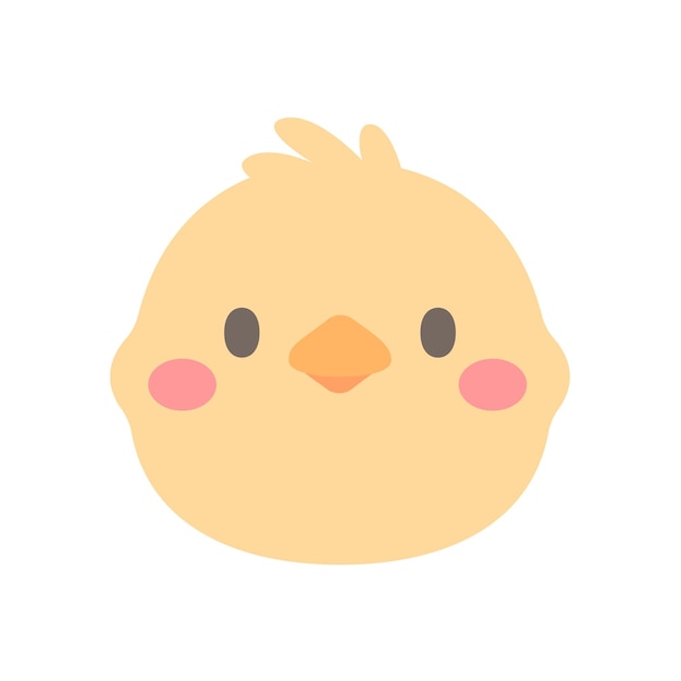 Chick vector lindo diseño de cara animal para niños