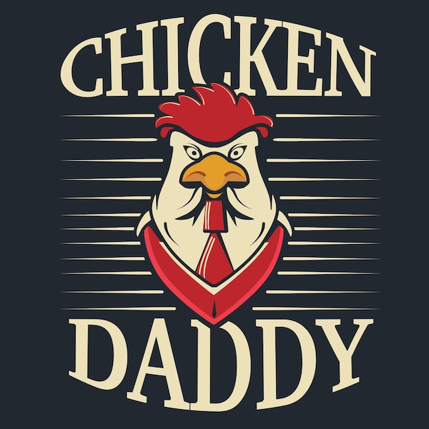 Vector chicken daddy cool y peculiar ilustración vectorial