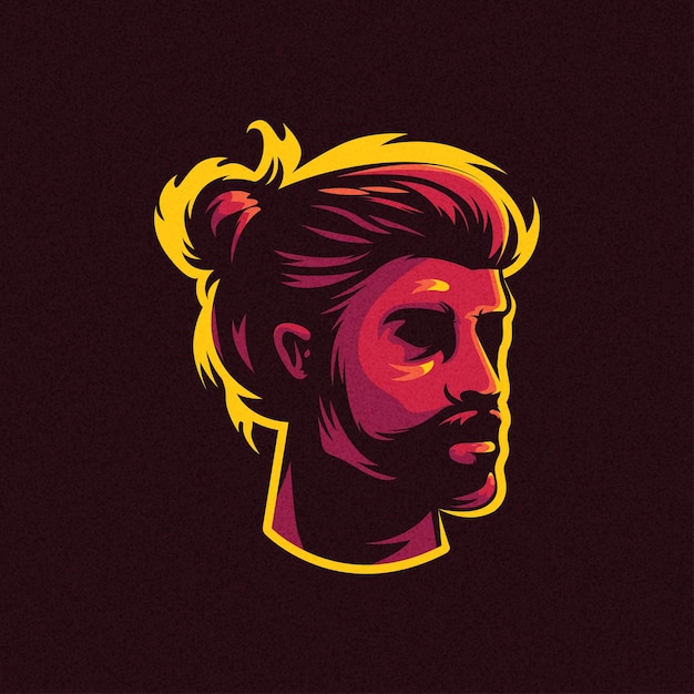 Chico de barba con vector de bollo de hombre
