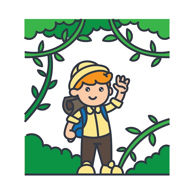 chico en el bosque