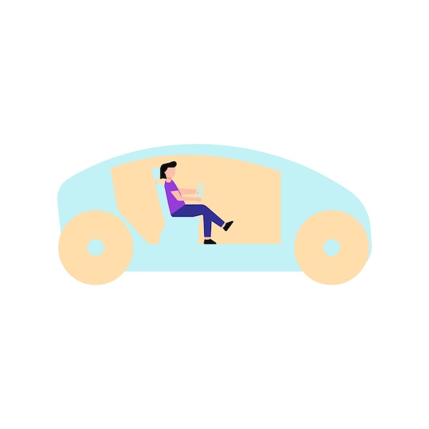 El chico está conduciendo.