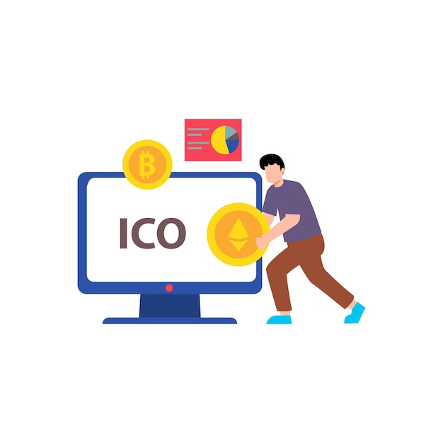 El chico está trabajando en criptomoneda