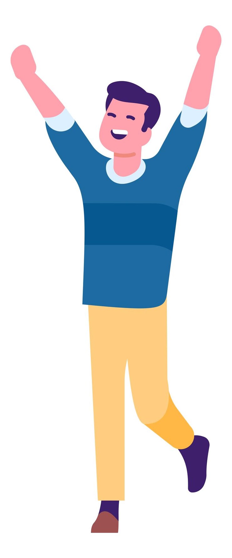 Vector chico feliz celebrando hombre alegre con ropa informal