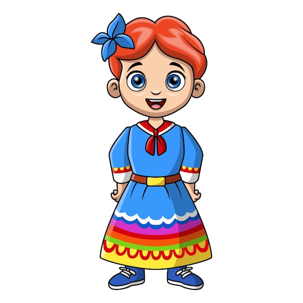 Chico lindo de dibujos animados con disfraces mexicanos