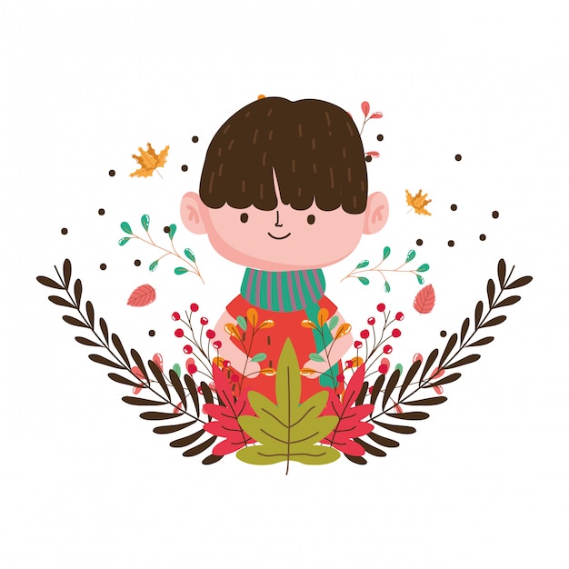 Chico lindo hola otoño