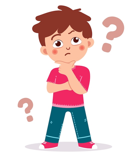 Chico lindo mostrar expresión confusa con signo de interrogación