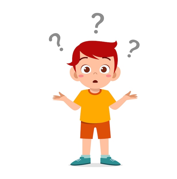 Chico lindo mostrar expresión confusa con signo de interrogación
