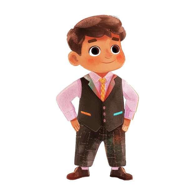 El chico rico y lindo empresario acuarela 13