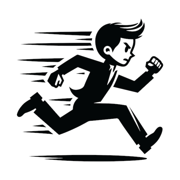 chico vector negro corriendo en una carrera