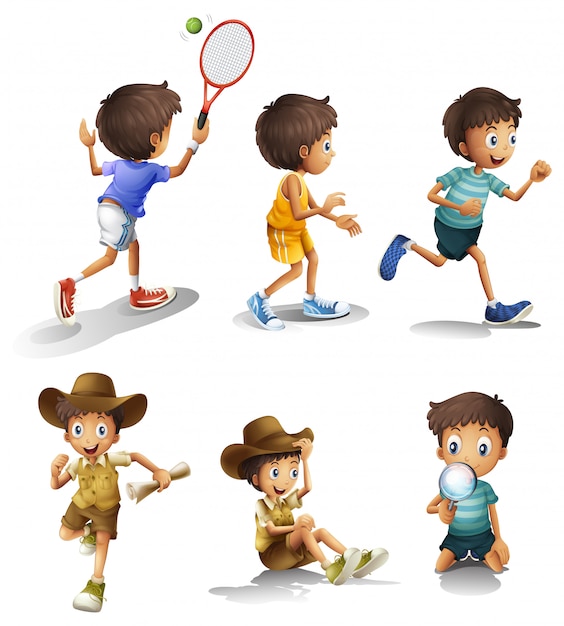 Chicos con diferentes actividades