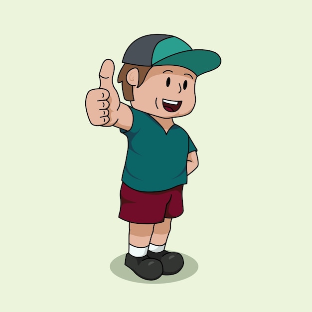Chicos lindos con el pulgar hacia arriba