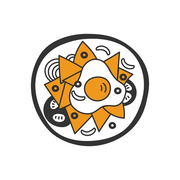 Chilaquilis Ilustración vectorial de garabateo de comida tradicional mexicana