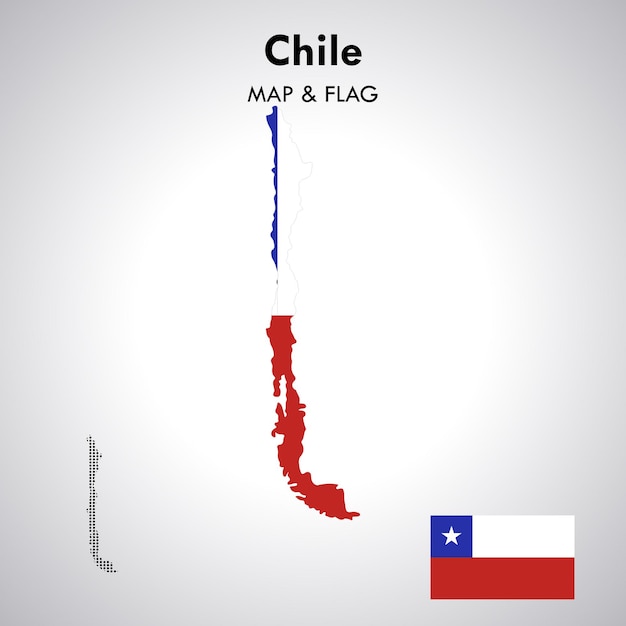 Chile bandera y mapa diseño mapa bandera vector archivo