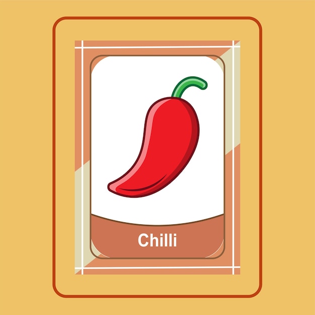 Vector chile flashcard