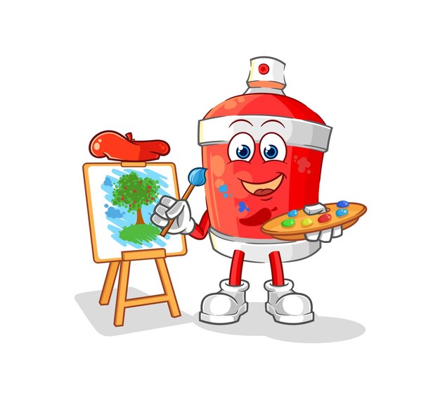 Chili spray artista mascota vector de dibujos animados