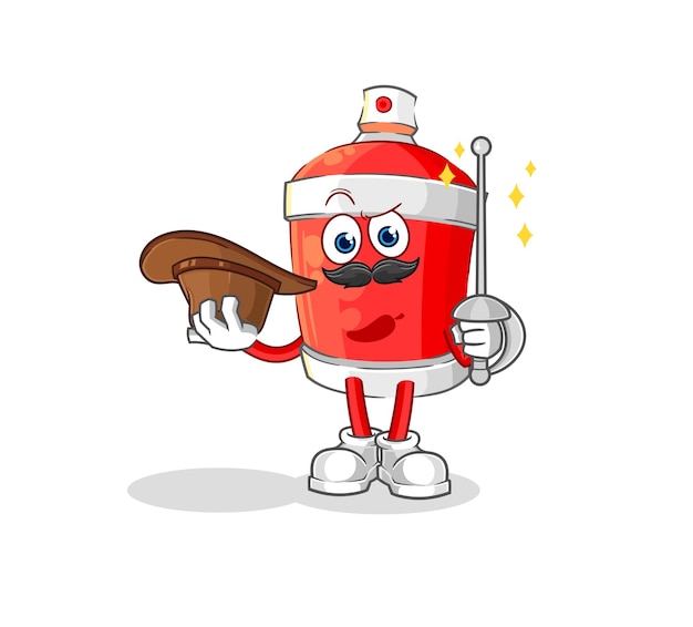 Chili spray esgrimista personaje de dibujos animados mascota vector