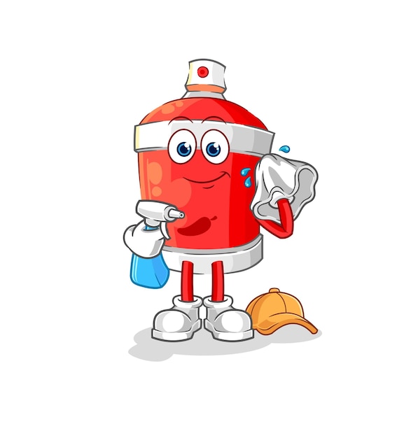Chili spray limpiador vector personaje de dibujos animados