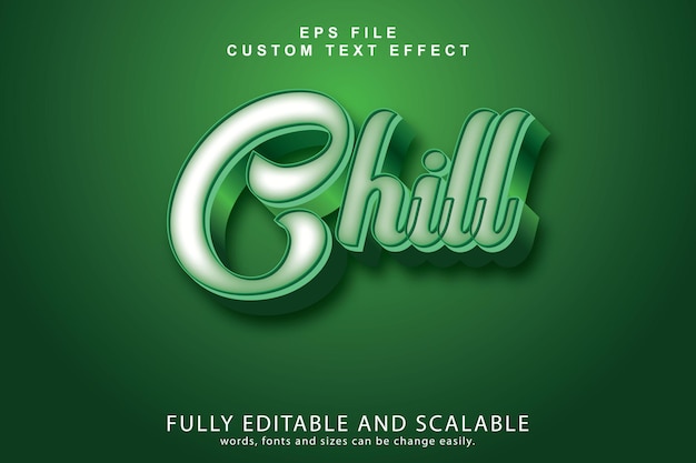 Chill elegante efecto de texto fuente editable y estilo de texto de letra