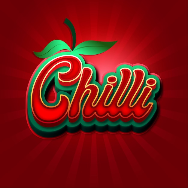 Chilli 3d font effect