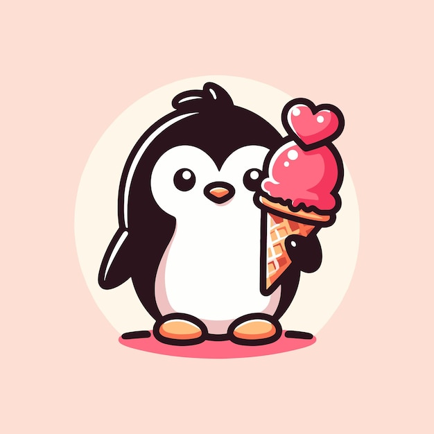 Chillin deleita al pingüino con un cono de helado