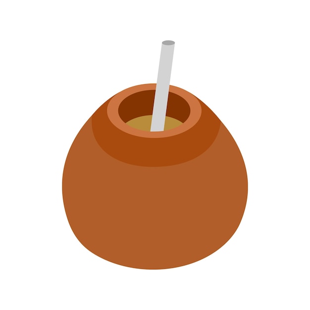 Vector chimarrao para mate o terere icono en estilo isométrico 3d sobre un fondo blanco