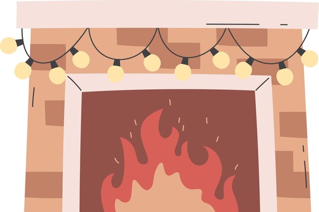 Una chimenea decorada para la Navidad
