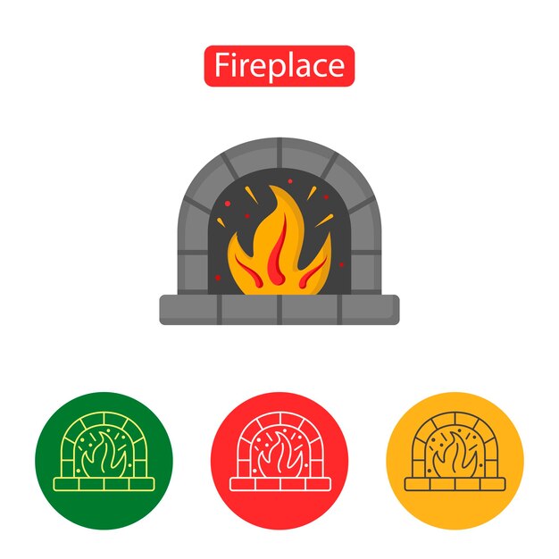 Chimenea icono adornos navideños