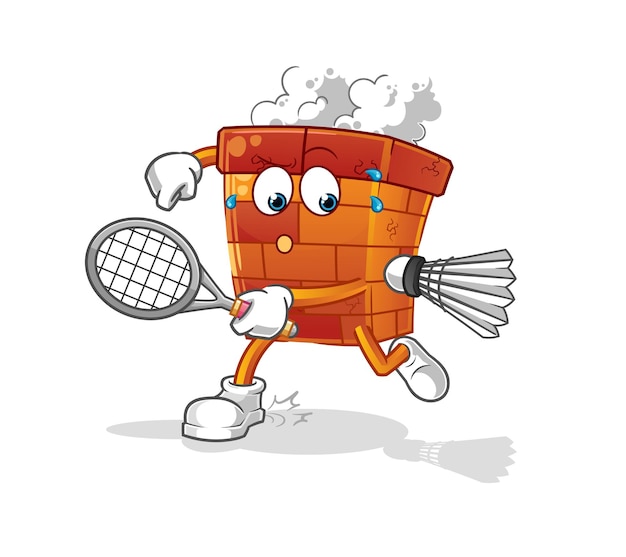chimenea jugando ilustración de bádminton. vector de caracteres