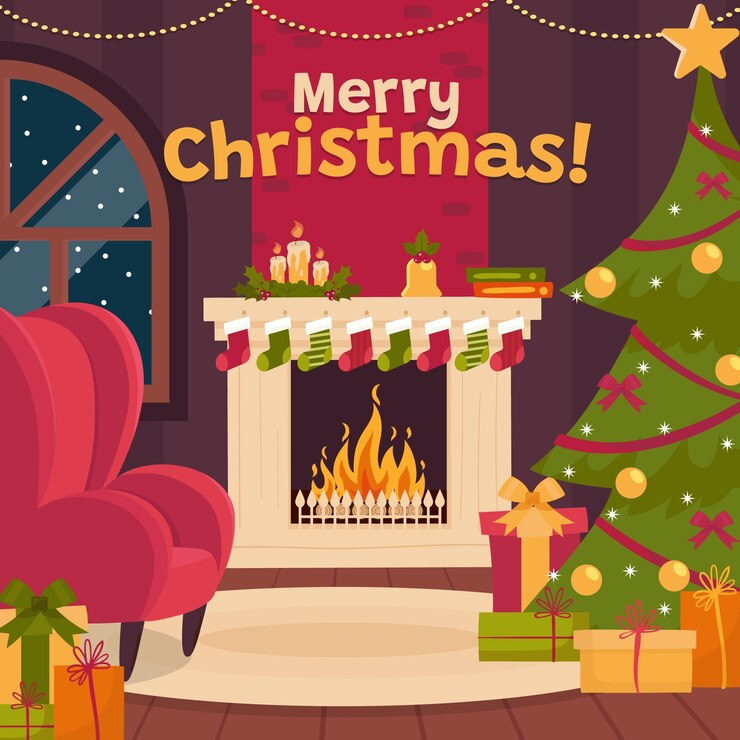 la chimenea de Navidad