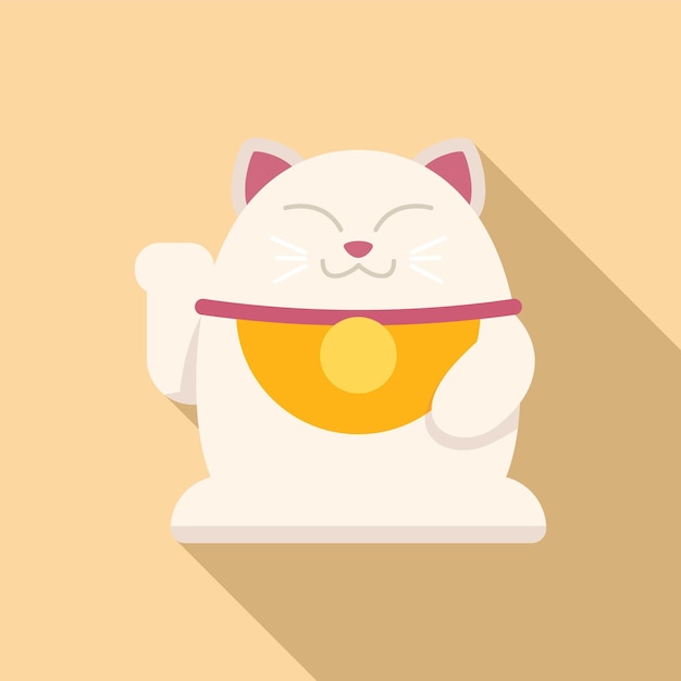 China gato afortunado icono vector plano japón neko animal chino