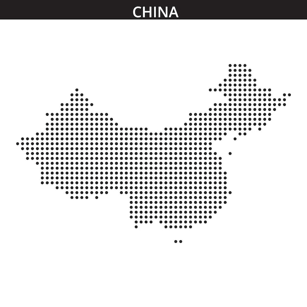 China map in dots
