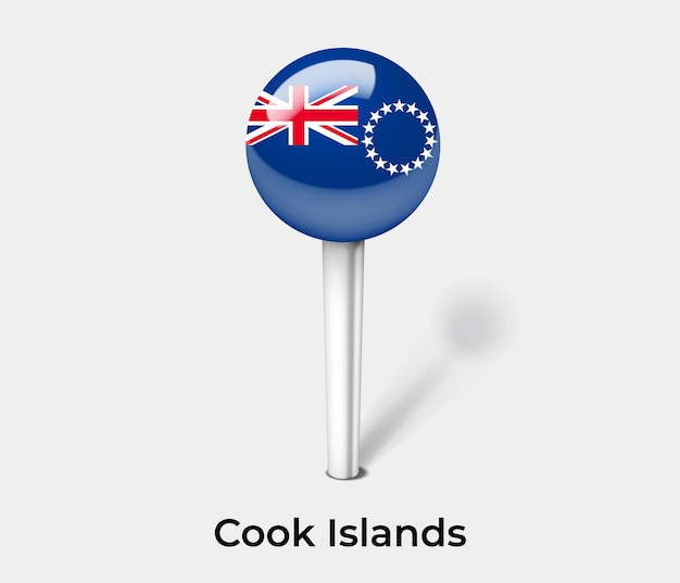 Chincheta de las Islas Cook para la ilustración de vector de mapa