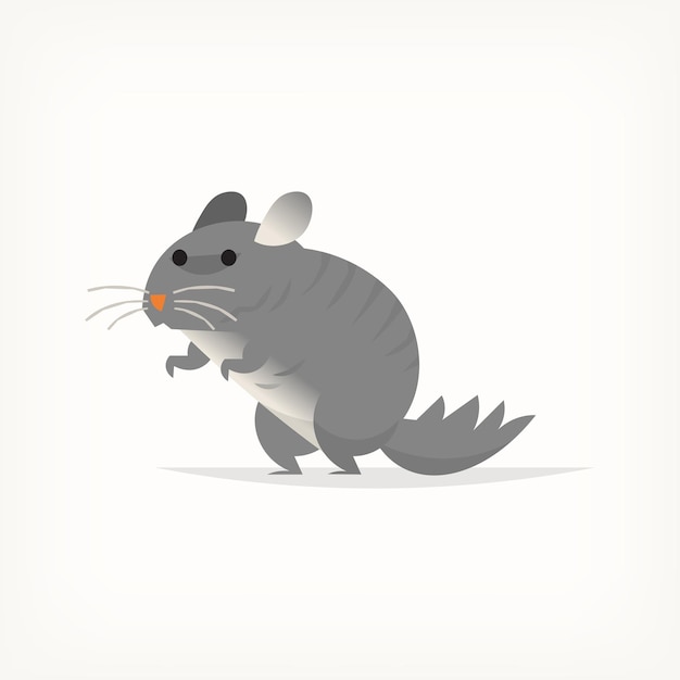 Vector chinchilla animal casero mascotas más comunes imagen vectorial aislada