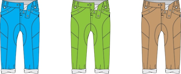 Chinos con paneles plantilla de ilustración vectorial de dibujo técnico de boceto plano