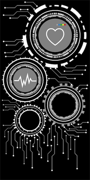 Chip de computadora Vector de placa de circuito electrónico para tecnología y concepto de finanzas y educación