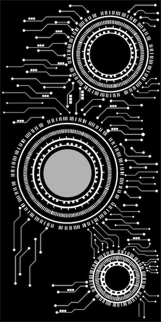 Chip de computadora Vector de placa de circuito electrónico para tecnología y concepto de finanzas y educación