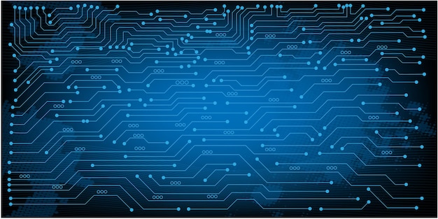 Chip de computadora Vector de placa de circuito electrónico para tecnología y concepto de finanzas y educación