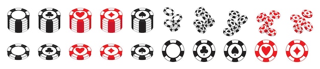 Vector chip de juego para apostar en el casino jugando al póquer