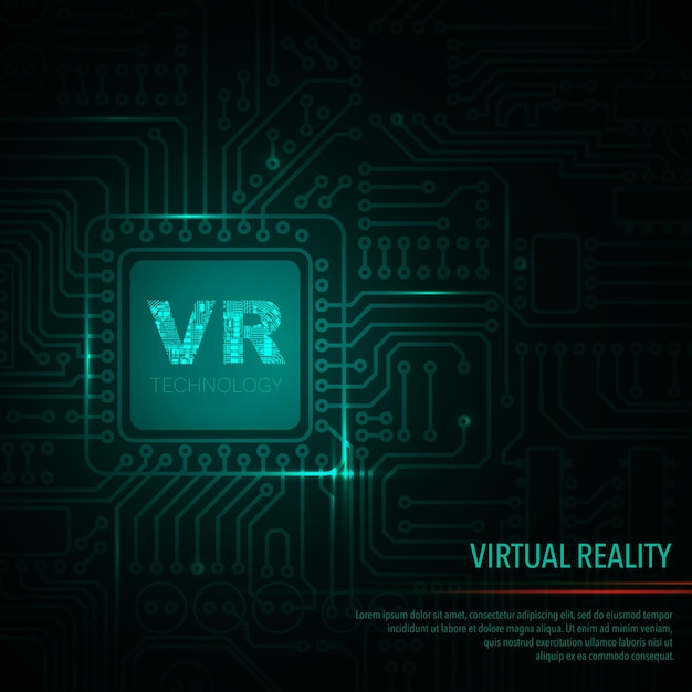 Chip de realidad virtual de circuito eléctrico