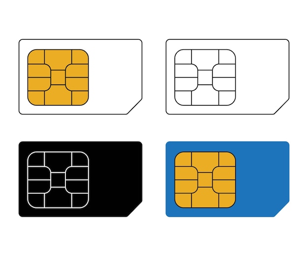 Chip de tarjeta SIM realista señal de comunicación gráfica digital conectividad del símbolo del operador