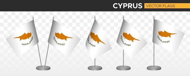 Chipre escritorio banderas maqueta 3d vector ilustración tabla bandera de Chipre