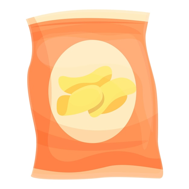 Chips con pimentón icono vector de dibujos animados Paquete con patata Producto picante