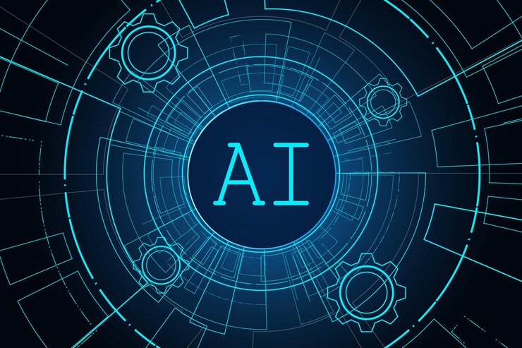 Vector chipset de inteligencia artificial (ia) en una placa de circuitos conceptos tecnológicos futuristas
