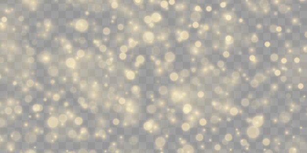 Chispa chispeante partícula de polvo mágico Efecto Bokeh Chispas amarillas estrellas brillan destello vector de luz dorada