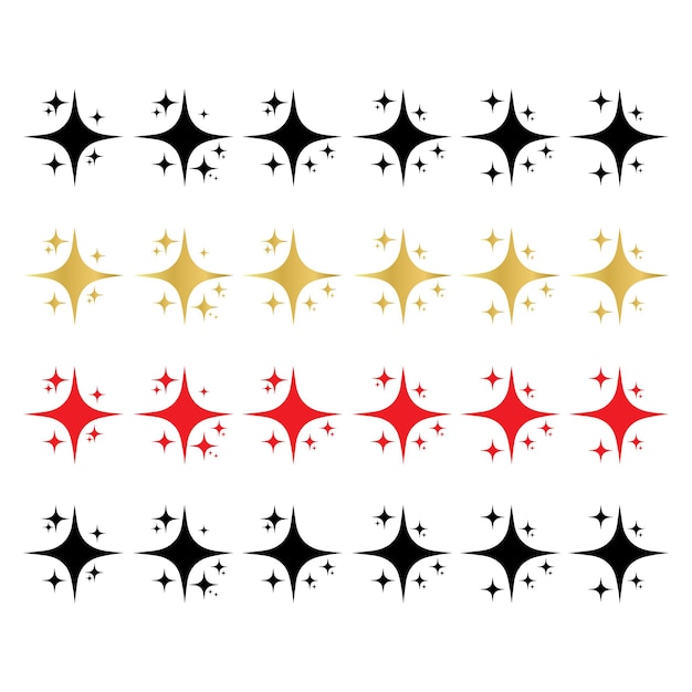 Vector chispas amarillas las estrellas destellan smbolos vectores fuegos artificiales iconos de estrella