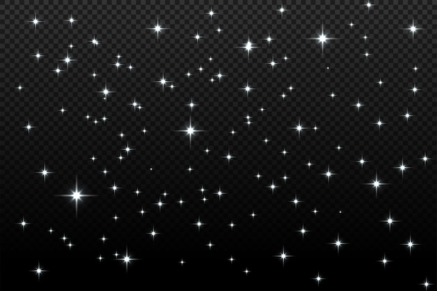 Las chispas blancas brillan con un efecto de luz especial.