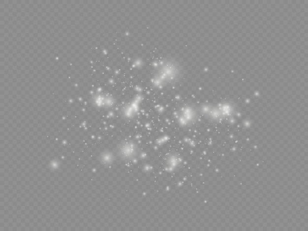 Chispas blancas brillo de la estrella brillo de navidad efecto de luz brillante partículas de polvo mágicas brillan