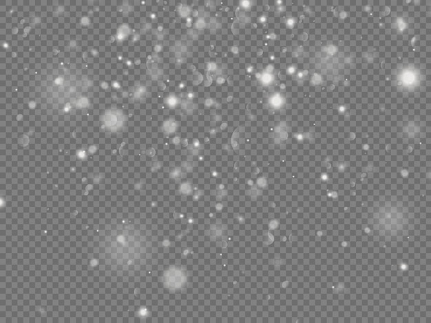 Chispas blancas brillo de la estrella brillo de navidad efecto de luz brillante partículas de polvo mágicas brillan